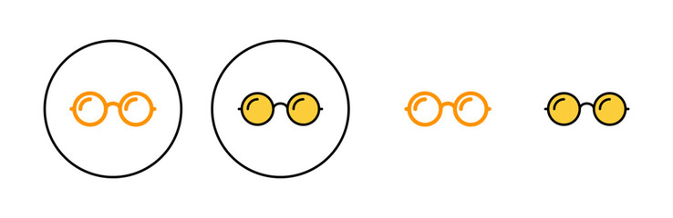 Glasses icon set for web and mobile app. Glasses sign and symbol