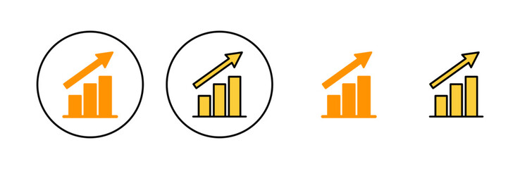 Growing graph Icon set for web and mobile app. Chart sign and symbol. diagram icon