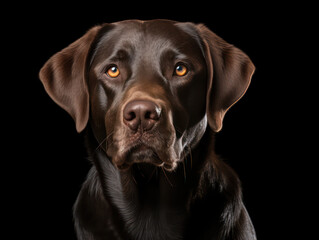 Labrador Retriever Dog Studio Shot on Clear Isolated Background, Generative AI