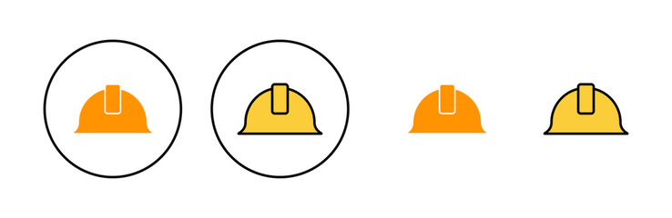Helmet icon set for web and mobile app. Motorcycle helmet sign and symbol. Construction helmet icon. Safety helmet