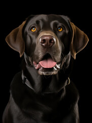 Fototapeta premium Labrador Retriever Dog Studio Shot on Clear Isolated Background, Generative AI