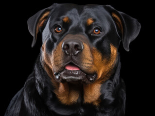Rottweiler Studio Shot on Clear Isolated Background, Generative AI