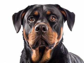 Fototapeta premium Rottweiler Studio Shot on Clear Isolated Background, Generative AI