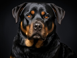 Fototapeta premium Rottweiler Studio Shot on Clear Isolated Background, Generative AI