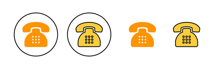 Telephone icon set for web and mobile app. phone sign and symbol