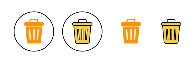 Trash icon set for web and mobile app. trash can icon. delete sign and symbol.