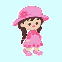little girl with a hat