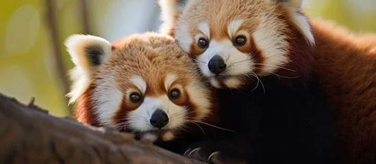 Foto op Canvas Red panda mother and cub, Oklahoma City Zoo. © AkuAku