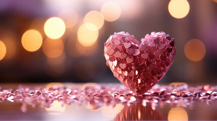 Obraz na płótnie Canvas heart on the bokeh background - valentine's day