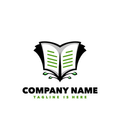 Leaf book nature logo design