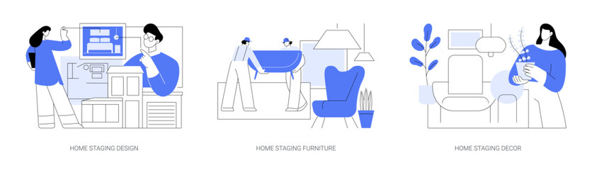 Home staging isolated cartoon vector illustrations se