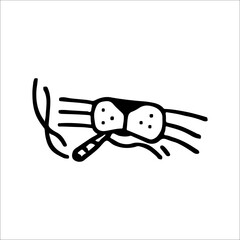 vector illustration of cat smoking concept