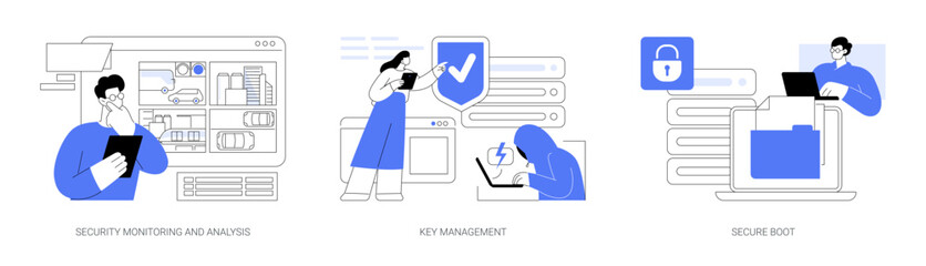 Smart city security isolated cartoon vector illustrations se