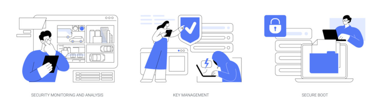 Smart city security isolated cartoon vector illustrations se