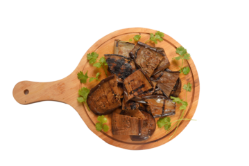 portion of eggplant roasted on a charcoal grill edible seasoned vegetable ready to eathealthy food