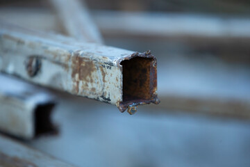 close up of steel rod in construction site