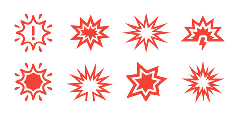 Explosion vector icon set. © Icons-Studio