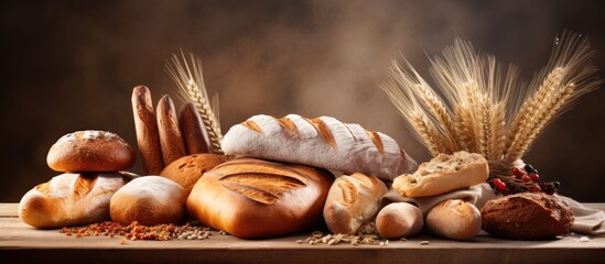 Various breads made with wheat flour.