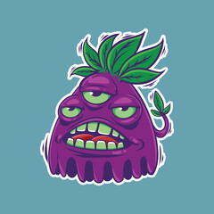 Illustration of cartoon monster. vector stickers