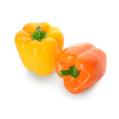 Fresh bell peppers isolated on white background