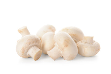Fresh mushrooms isolated on white background