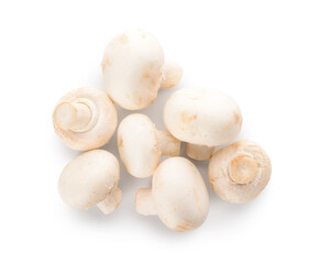 Fresh mushrooms isolated on white background
