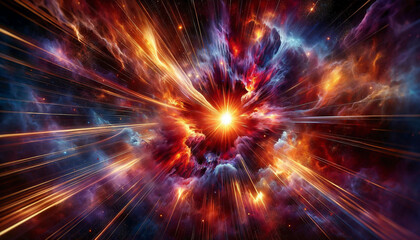Big Bang Explosion - Time Warp In Universe - Contain 3d Rendering