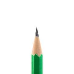 One sharp graphite pencil isolated on white