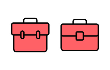 Briefcase icon set illustration. suitcase sign and symbol. luggage symbol.