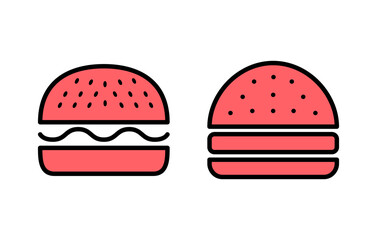 Burger icon set illustration. burger sign and symbol. hamburger