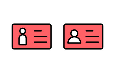 License icon set illustration. ID card icon. driver license, staff identification card