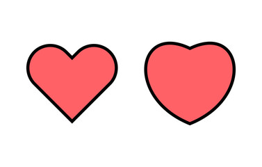 Love icon set illustration. Heart sign and symbol. Like icon vector.