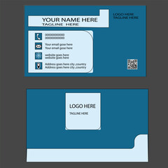 Corporate Business Card Layout with Blue Accents Business Card Layout with Geometric Elements