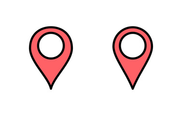 Fototapeta premium Pin icon set illustration. Location sign and symbol. destination icon. map pin