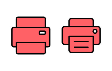 Print icon set illustration. printer sign and symbol