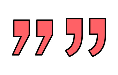 Quote icon set illustration. Quotation mark sign and symbol
