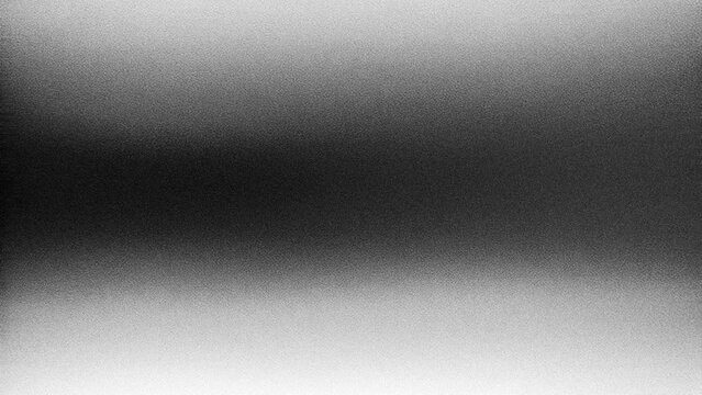 Black white gradient with grain texture effect on abstract background. Abstract black and white animated motion background with grainy grain for loop playback