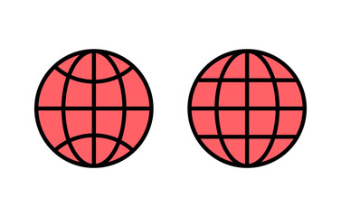 Web icon set illustration. go to web sign and symbol. web click icon. Global search icon