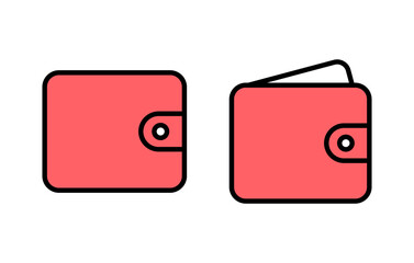 Wallet icon set illustration. wallet sign and symbol