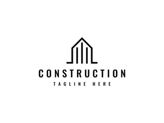 minimal real estate construction logo design