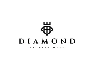 luxury diamond jewelry king queen logo design