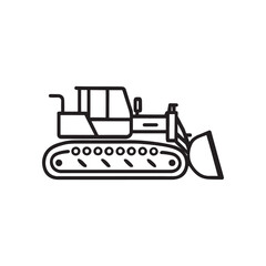 line illustration of bulldozer