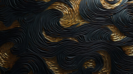 金色と黒の渦模様の背景