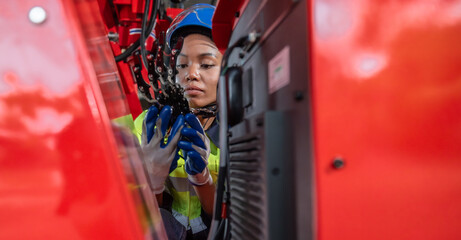 Robotic electrician trainee mastering STEM education to enhance efficiency in manipulating,...