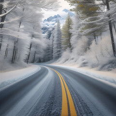 Fototapeta premium road in winter