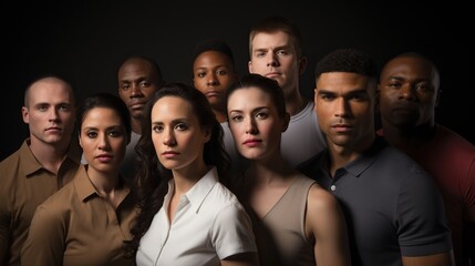 Group of People Standing Together. Diverse multicultural ethnic backgrounds concept