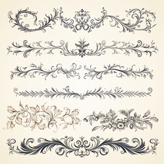 flourish vignette scroll victorian curl nostalgia swirl typographic certificate calligraphic