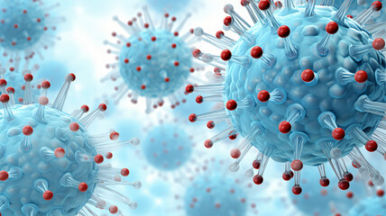 virus being illustrated in a human, viral infection, germs, cells, infection, biology, illustration