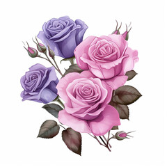 ornate invitation postcard petal rose watercolor wedding romantic birthday border greeting 