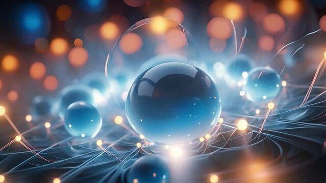 Closeup of a zooming electrons perspective, as it bounces off a charm quark and experiences the repulsive force of the electric charge, ilrating their electromagnetic interaction.